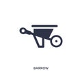 barrow icon on white background. Simple element illustration from agriculture farming and gardening concept