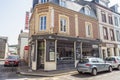 Bars, cafes, restauarants, shops on the streets of Etretat in Normandy