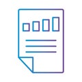 Bars chart in document gradient style icon vector design