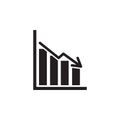 Bars descending graph icon Royalty Free Stock Photo