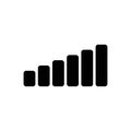 Black solid icon for Bars, graph and strategy Royalty Free Stock Photo