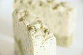 Bars of natural, handmade organic soap on white background Royalty Free Stock Photo