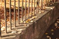 The bars of the Park and autumn leaves. Royalty Free Stock Photo