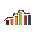 Bars statistics isolated icon