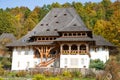 BARSAN, ROMANIA - OCTOBER 28, 2020: View of Barsana Wooden Monastery site in Maramures County, Romania Royalty Free Stock Photo