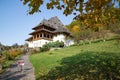 BARSAN, ROMANIA - OCTOBER 28, 2020: View of Barsana Wooden Monastery site in Maramures County, Romania Royalty Free Stock Photo