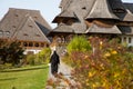 BARSAN, ROMANIA - OCTOBER 28, 2020: View of Barsana Wooden Monastery site in Maramures County, Romania Royalty Free Stock Photo