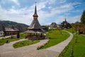 Barsana, Maramures, May the 1st, 2021: The view of Barsana Monastery courtyard