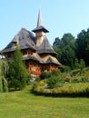 Barsana monastery from Barsana village in Maramures Romania