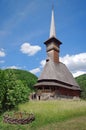 Orthodox wooden church. Barsana Monastery Complex, landmark attraction in Maramures, Romania. UNESCO World Heritage Royalty Free Stock Photo