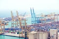 Commercial port in Barcelona, Spain