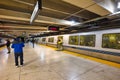 BART Train Inside Underground Embarcadero Bart Station in San Francisco