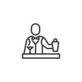 Bartender, barkeeper line icon