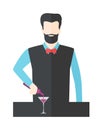 Bartender barman illustration.