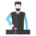 Bartender barman vector illustration.