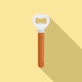 Bartender bottle-opener icon, flat style