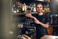 Bartender At Cocktail Bar Portrait Royalty Free Stock Photo