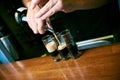 bartender hands pouring a cocktail Royalty Free Stock Photo