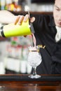 Bartender is making cocktail Royalty Free Stock Photo