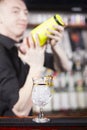 Bartender is making cocktail Royalty Free Stock Photo
