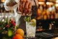 Bartender making fresh cocktail. Generate Ai Royalty Free Stock Photo