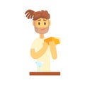 Bartender man character with dreadlocks standing at the bar counter Royalty Free Stock Photo