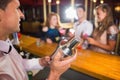 Bartender mixing up a cocktail