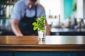 bartender muddling mint for a virgin mojito Royalty Free Stock Photo