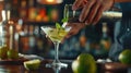 The bartender pouring cocktail.AI generated image Royalty Free Stock Photo