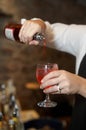 Bartender pouring drink