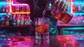 A Bartender Pouring Drink.AI generated image Royalty Free Stock Photo