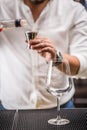 Bartender pouring liqueur Royalty Free Stock Photo