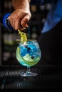 Blue gin tonic Royalty Free Stock Photo