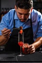 Bartender preparing cocktail Royalty Free Stock Photo