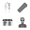 Bartender, race, business and other monochrome icon in cartoon style.beard, glasses, butterfly icons in set collection.