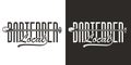 Bartending logo or design print with bar spoon for bartender. Muddler spoon or tool for barman