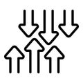 Barter direction icon outline vector. System cash