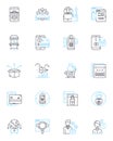 Barter Goods linear icons set. Trading, Exchange, Swapping, Bartering, Deals, Negotiation, Tradeoffs line vector and