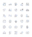 Barter line icons collection. Exchange, Trade, Swap, Negotiate, Deal, Transactions, Reciprocity vector and linear