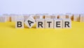 barter word made by letter blocks, concept Royalty Free Stock Photo