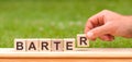 Barter is a word written on wooden blocks, concept Royalty Free Stock Photo