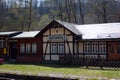 Barthmuhle, Germany - April 21, 2023: Barthmuhle station near Elstertal bridge in Vogtland district of Saxony