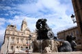 Fontaine Bartholdi Bartholdi Fountain located in the Place des Terreaux Square Lyon, France Royalty Free Stock Photo