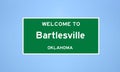 Bartlesville, Oklahoma city limit sign. Town sign from the USA