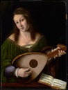 Lady Playing a Lute by Bartolomeo Veneto