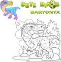 Prehistoric predatory dinosaur baryonyx, funny illustration Royalty Free Stock Photo
