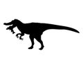 Baryonyx silhouette dinosaur jurassic prehistoric animal Royalty Free Stock Photo
