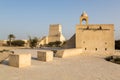 Barzan watchtowers, fort and an Old mosque, Umm Salal Mohammed Fort. Middle East. Persian Gulf. Royalty Free Stock Photo