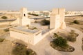 Barzan watchtowers fortification, Umm Salal Mohammed Fort Towers, Old Qatar. Middle East. Persian Gulf. Royalty Free Stock Photo