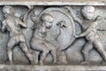 Bas-relief of an ancient Roman sarcophagus Royalty Free Stock Photo